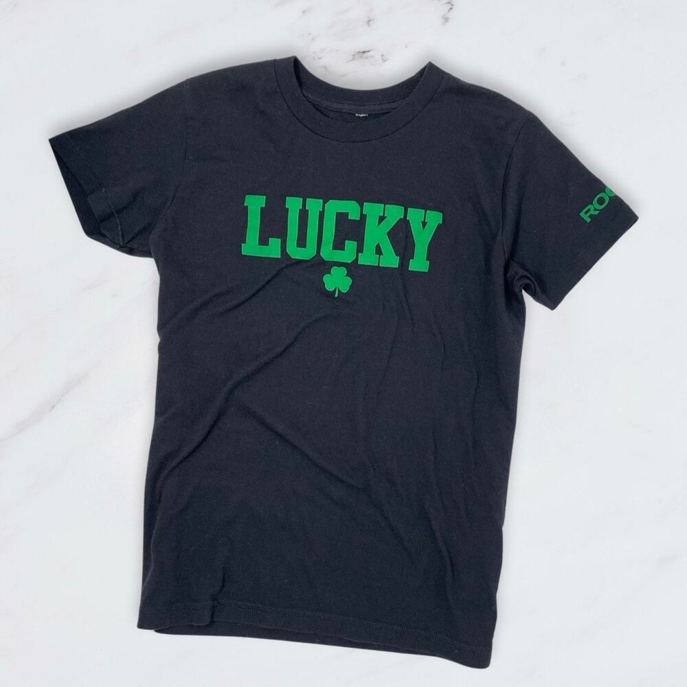 Rogue Fitness lucky shamrock graphic tee black youth 12 unisex